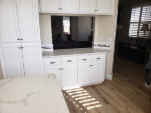 White Quartz Fabrication & Installation with Custom Pass Through