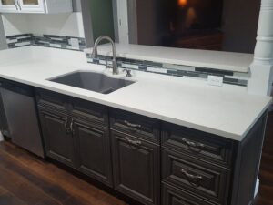 Custom cabinets with passthrough bar top