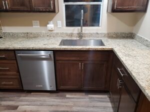 Completed cabinet and stone installation