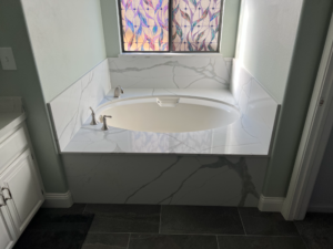 Custom Quartz Wrapped Tub with Surround Custom Quartz Wrapped Tub with Surround
