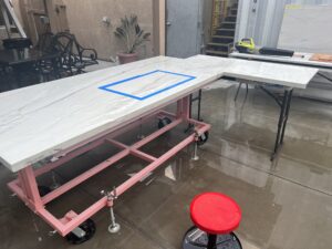 Preparing stone for undermount sink cutout