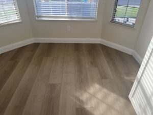 LVP install in kitchen nook area